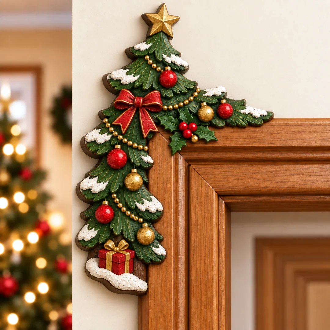 🎄👀 Christmas Peekaboo Door Frame Corner Decor | Size: 20 cm ✨
