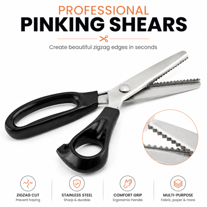 🔥LAST DAY 49% OFF✂️ Professional Pinking Shears – Stainless Steel Zigzag Fabric Cutting Scissors