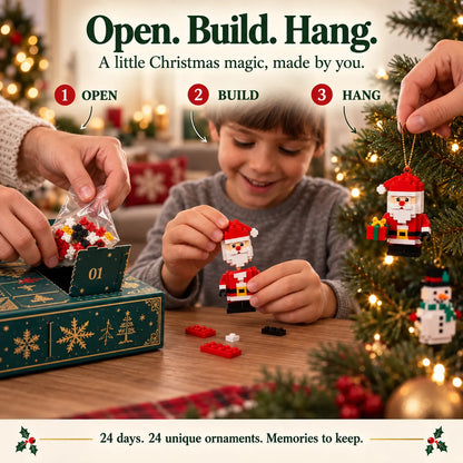 🎄24-Day Mini Christmas Brick Ornament Advent Calendar – Build, Hang & Keep 24 Holiday Ornaments 🎁✨