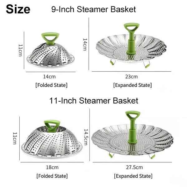🥟🥟Expandable Stainless Steel Steamer Basket | Foldable Pot Insert