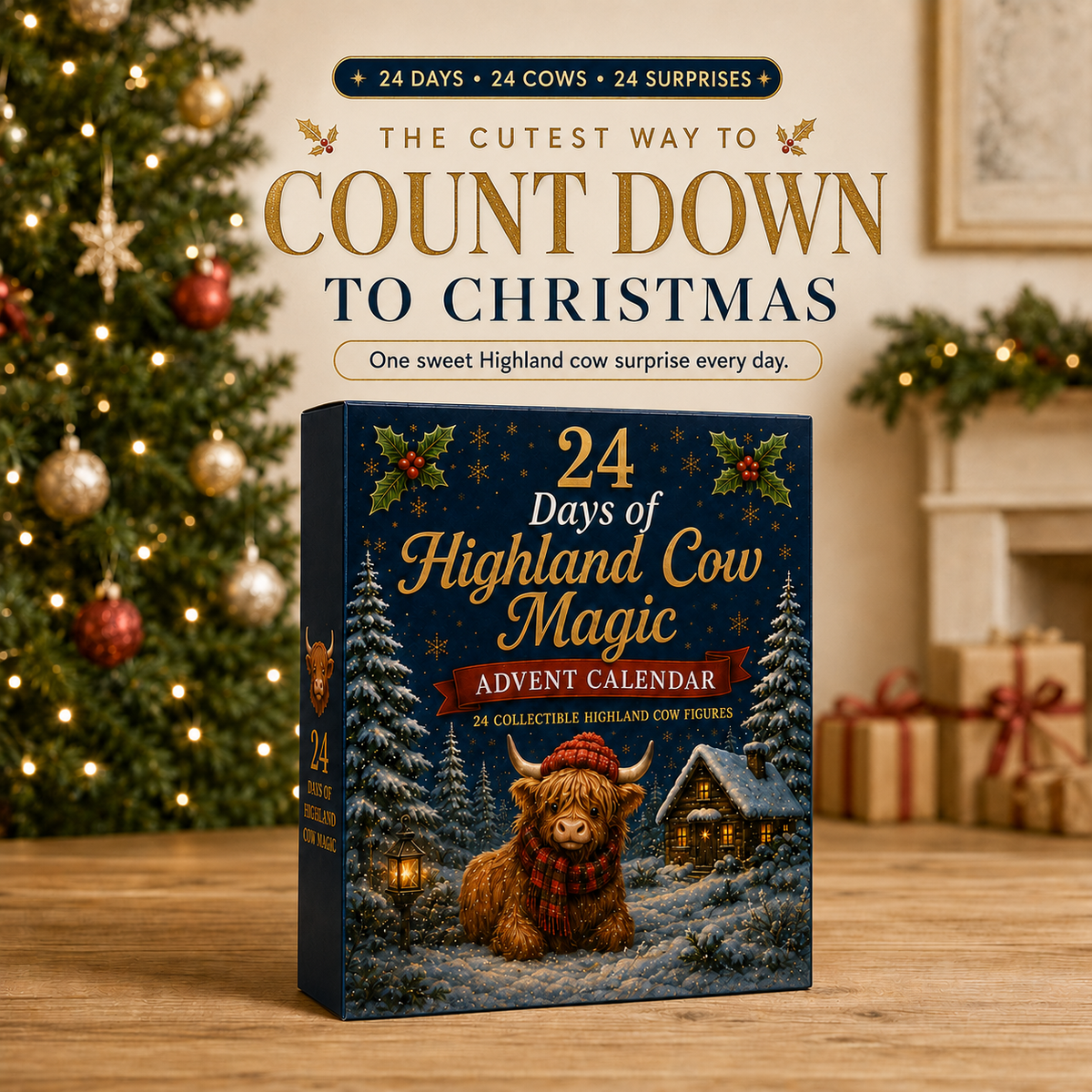 🔥 LAST DAY 50% OFF – 🐮 24 Days of Highland Cow Advent Calendar 🎄🎁✨
