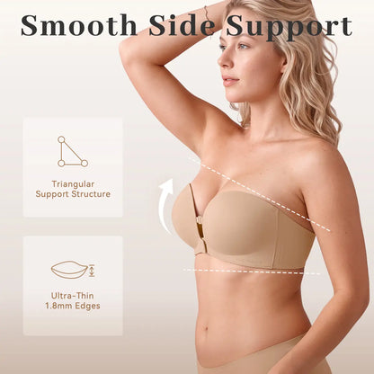 All-Day Non-Slip Front Closure Strapless Bra | Multi-Way Support