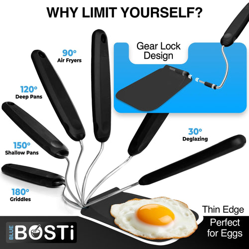🍳 Adjustable-Angle Spatula – Perfect for Air Fryers & Griddles ✨