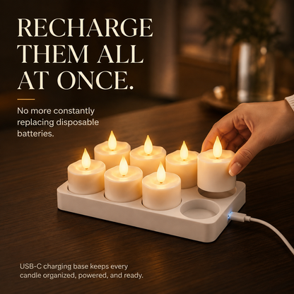 🕯️🕯️ Rechargeable Flameless LED Candles with Remote & Timer – Cozy Flickering Glow for Home & Holiday Decor
