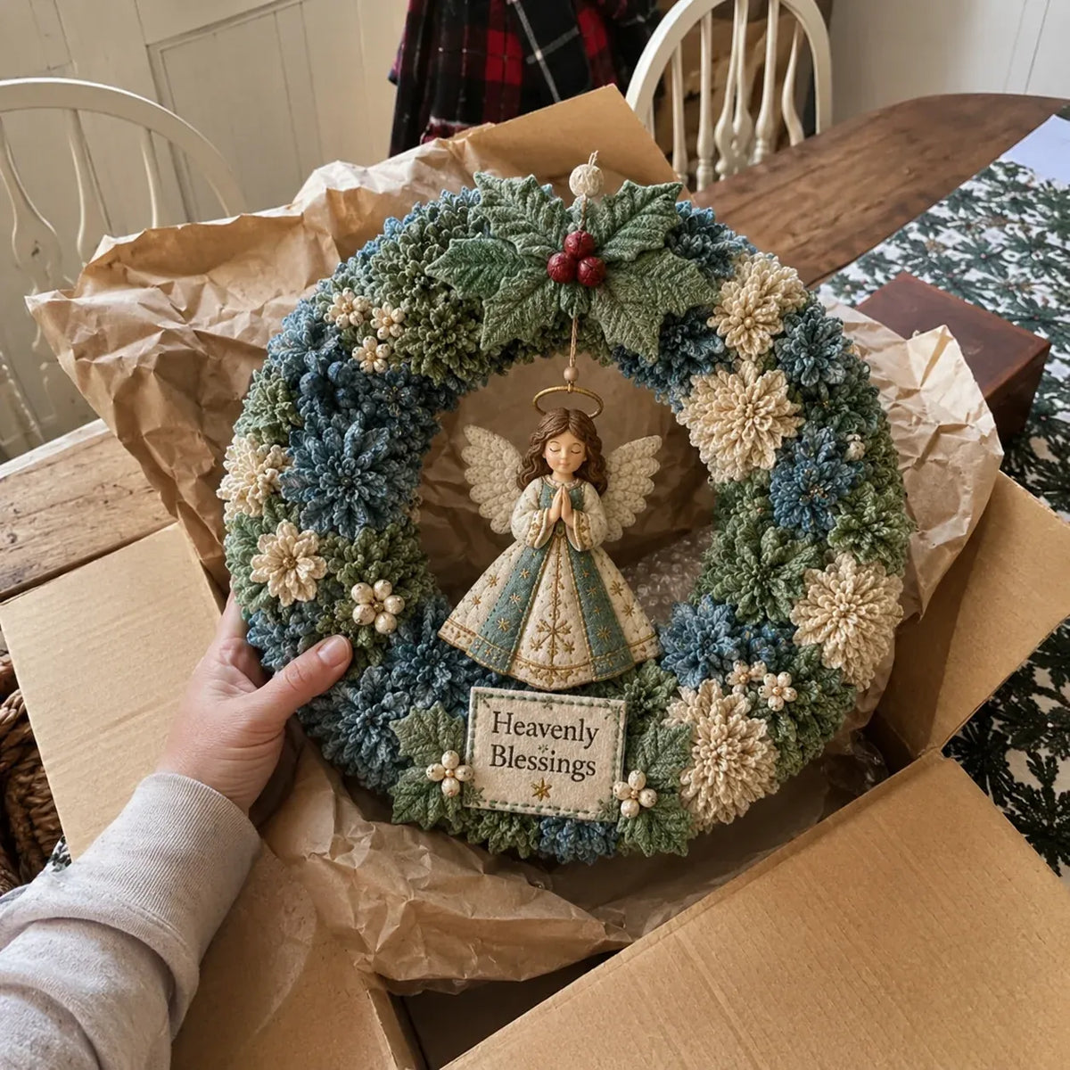 🎄✨ DIY 3D Fabric Poke Christmas Wreath Kit – With Tutorial & Guide Included ❤️