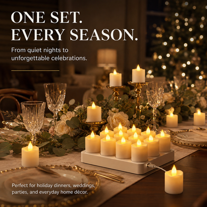 🕯️🕯️ Rechargeable Flameless LED Candles with Remote & Timer – Cozy Flickering Glow for Home & Holiday Decor