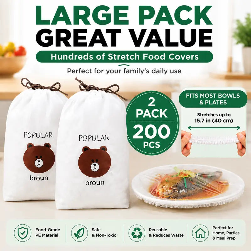 🔥🔥LAST DAY 49% OFF🔥🍽️ Elastic Stretch Bowl Covers 🔁Disposable Microwave Safe Food Storage Covers