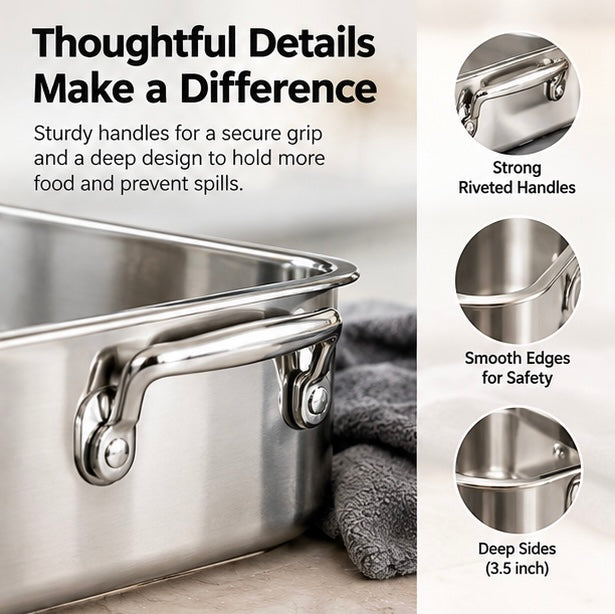 🍞🍪 Large, Extra-Thick, Heavy-Duty Baking Pan – High-Temperature Resistant Kitchen Tray 🔥👨‍🍳