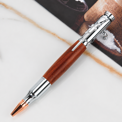 🔥🖊100% Handmade Bolt Action Wooden Bullet PenTM | Crafted From Real Wood & Bullet Casing