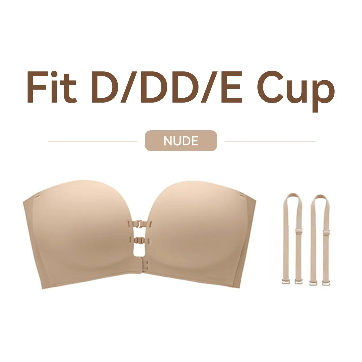 LUCKMEEY Womens Strapless Front Closure Bra Push Up Lift Bra Padded Add Cup Non Slip  Anti-Slip Grip & Removable Straps Fit Outfits Wireless Supportive  Seamless Comfortable