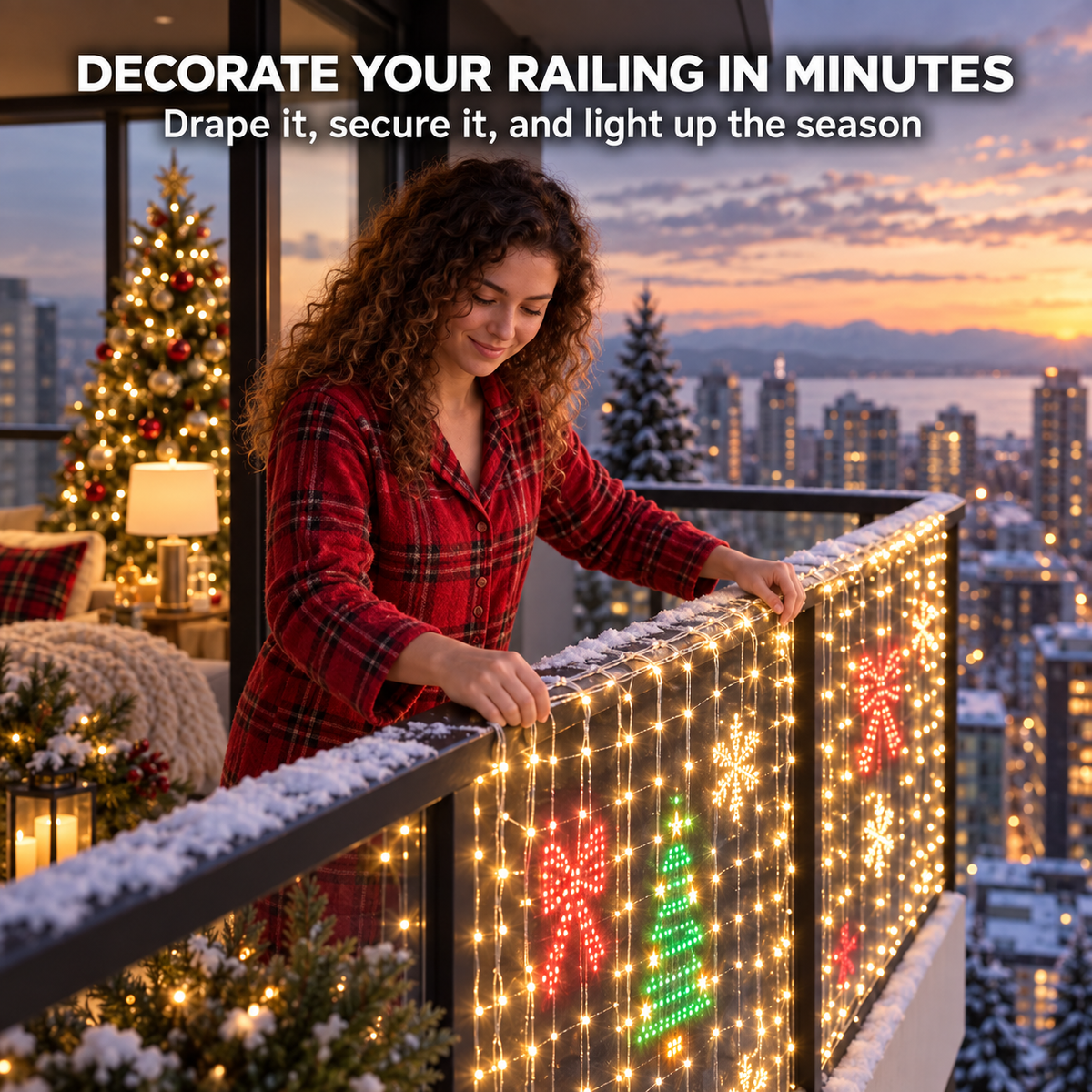 🔥LAST DAY 50% OFF✨🎄 Turn Your Balcony Into a Christmas Show – Animated LED Pixel Curtain Lights🎅