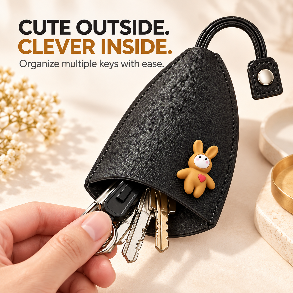 Buy 1 Get 1 Free-2Pcs🔥Cute Cartoon Pull-Out Key Case🔥