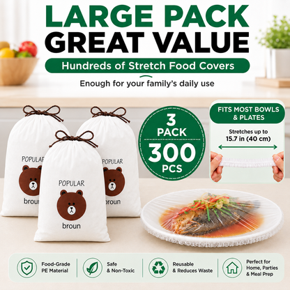 🔥🔥LAST DAY 49% OFF🔥🍽️ Elastic Stretch Bowl Covers 🔁Disposable Microwave Safe Food Storage Covers