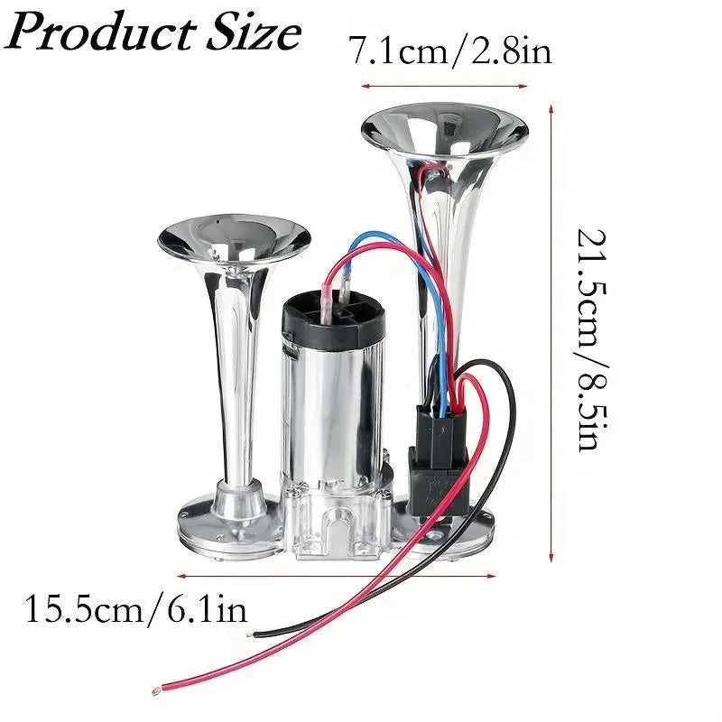 📢🔊 2026 Upgraded 12V 130DB Air Horn Dual Horn Kit with Air Compressor 🚗✨