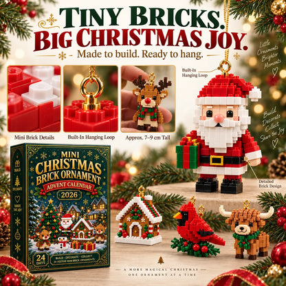🎄🧱 24-Day Mini Christmas Brick Ornament Advent Calendar – Build, Hang & Keep 24 Holiday Ornaments 🎁✨