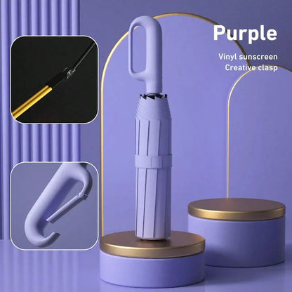 ☂️🌧️ Portable Automatic Folding Umbrella – Windproof & Waterproof with Loop Buckle 🌬️✨