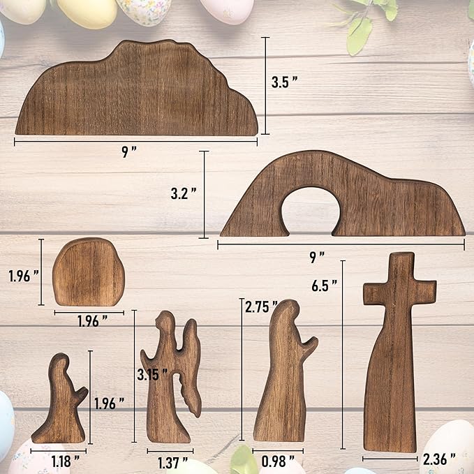 Empty Tomb Easter Scene and Cross Decoration