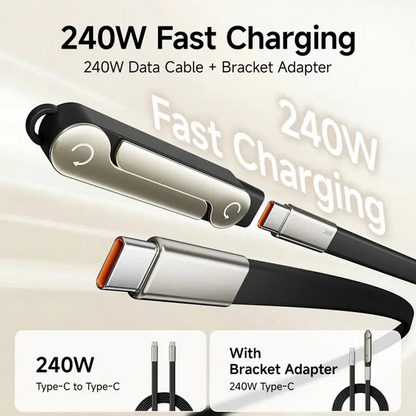 ⚡🔌 Type-C Fast Charging Cable with Detachable Stand 📱✨