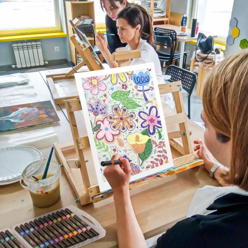 🎨Glitter Effect Brush Markers🥇✨: Create Sparkling Art Smoothly 🥳(🌈24-96 Colors | Smooth No Clog | No Bleed Through📝)