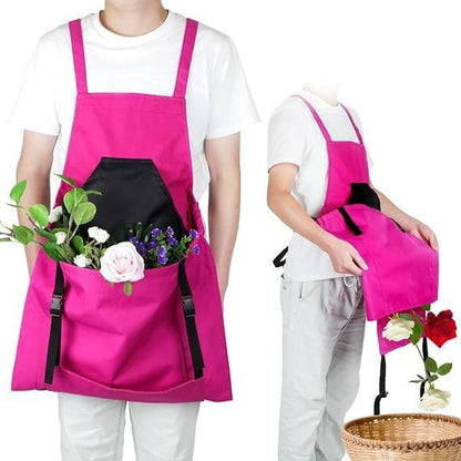 ✨Cross Back Gardening Apron With Deep Kangaroo Release Pockets
