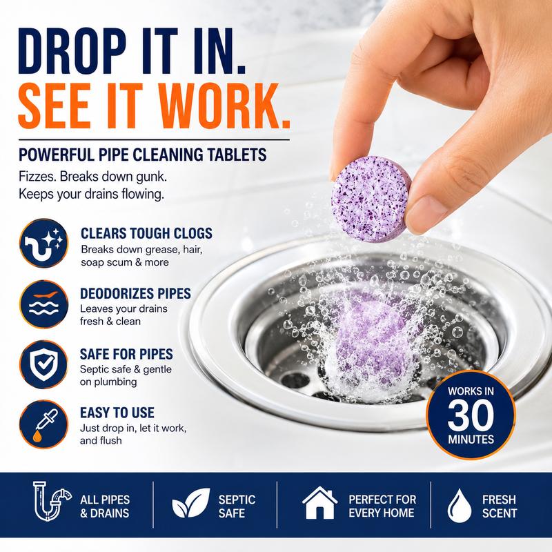 🔥🔥Powerful Pipe Declogging & Cleaning Tablets