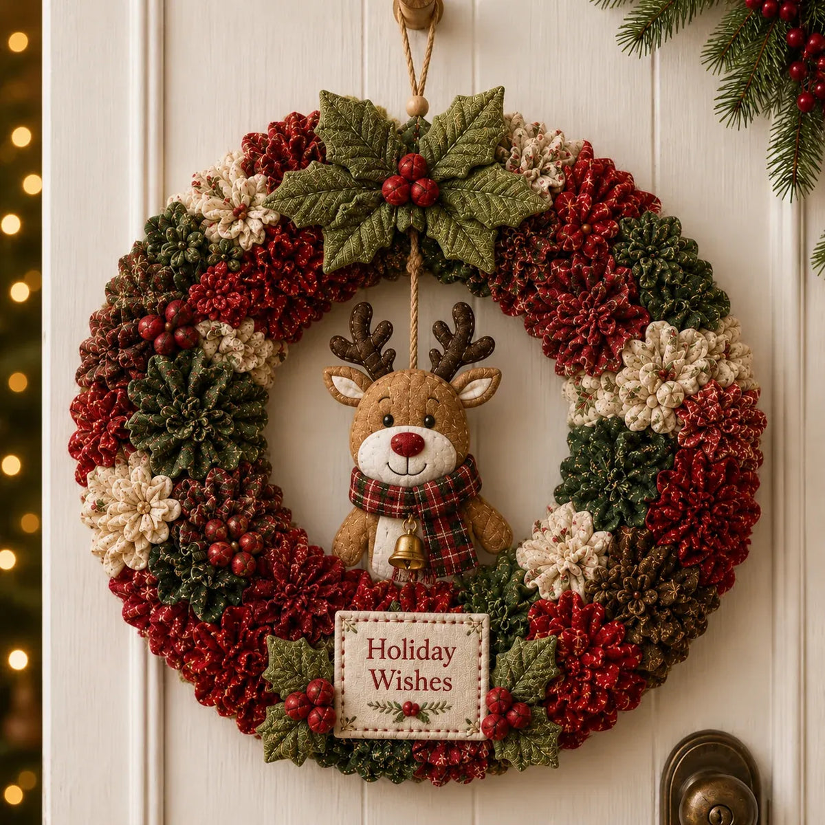 🎄✨ DIY 3D Fabric Poke Christmas Wreath Kit – With Tutorial & Guide Included ❤️