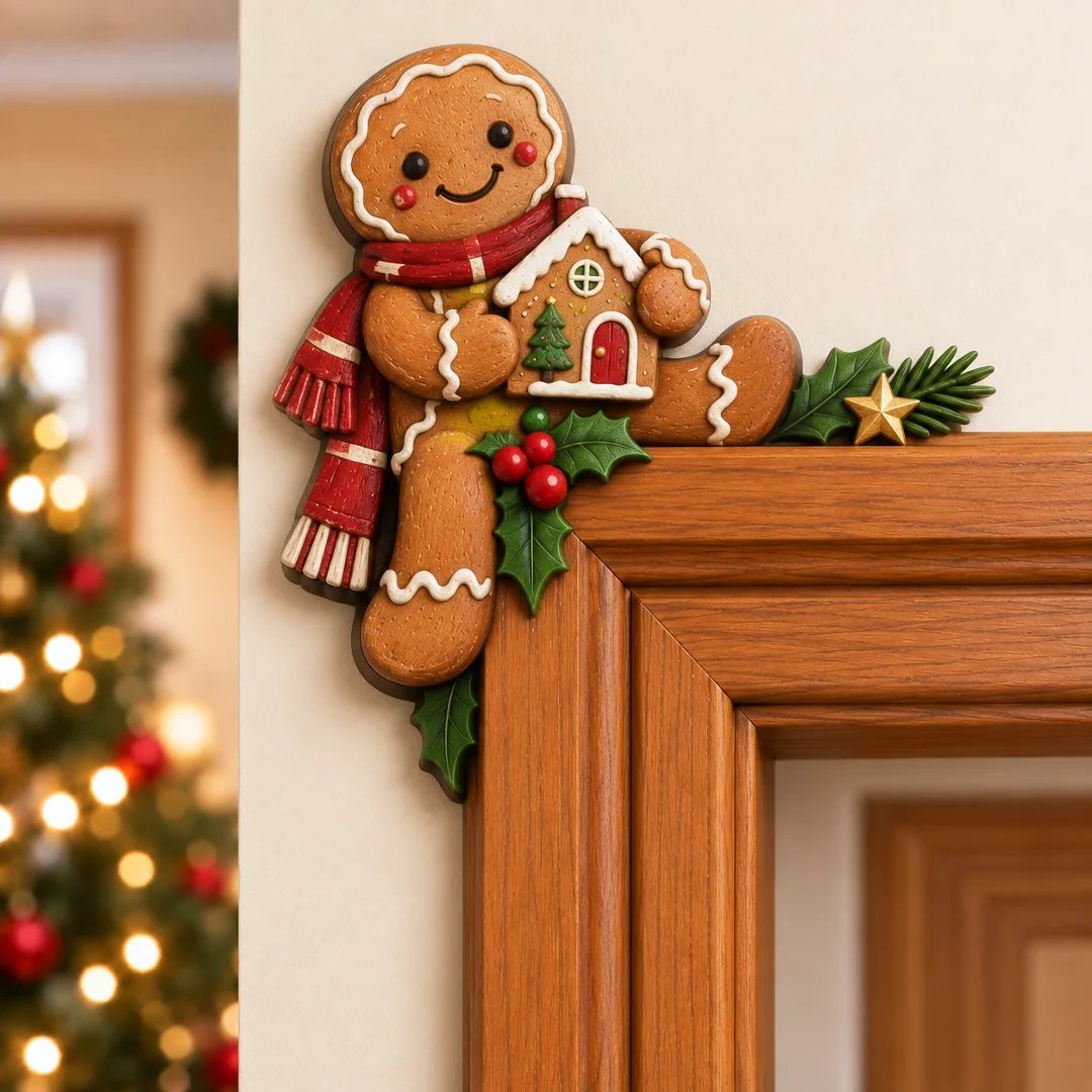 🎄👀 Christmas Peekaboo Door Frame Corner Decor | Size: 20 cm ✨