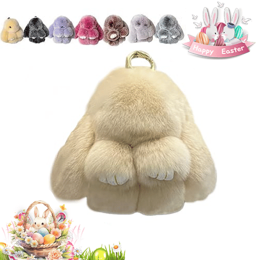 🐰Easter Cute Bunny Plush Keychain - Iron Box Gift Option, 🎁Easter Sweet Surprise