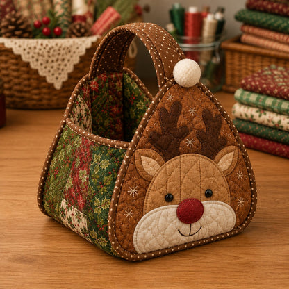 🎄 🎄 Christmas Quilted Carry Basket – DIY Sewing Kit & Finished Basket 🎁