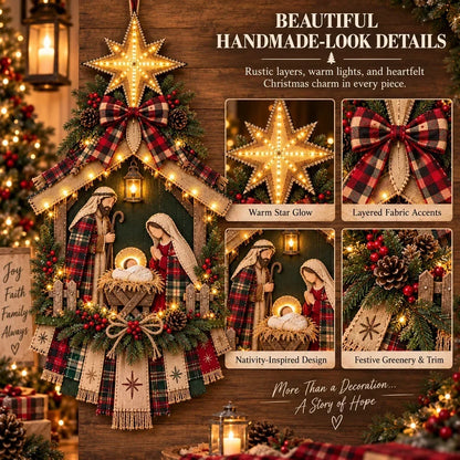 🔥🎄 Last Day 50% OFF – DIY Lighted Christmas Nativity Scene Door Hanging Kit ✨