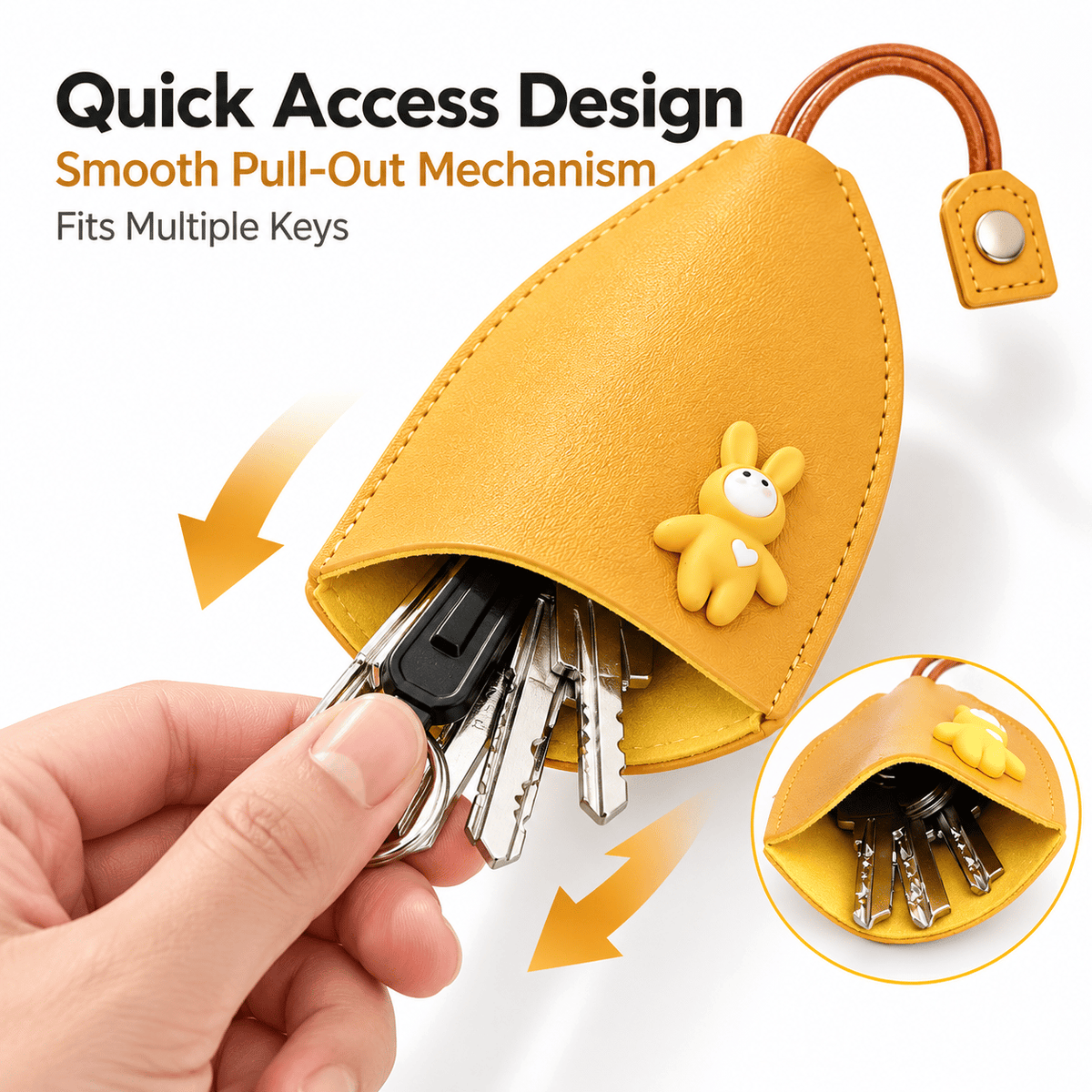 Buy 1 Get 1 Free-2Pcs🔥Cute Cartoon Pull-Out Key Case🔥