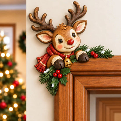 🎄👀 Christmas Peekaboo Door Frame Corner Decor | Size: 20 cm ✨