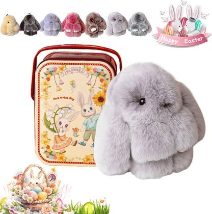🐰Easter Cute Bunny Plush Keychain - Iron Box Gift Option, 🎁Easter Sweet Surprise