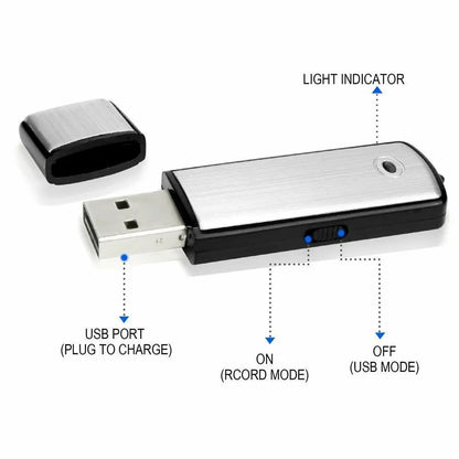 🎙️💾 USB Flash Drive Voice Recorder 2-in-1 – Voice Activated, Smart Noise Reduction, Auto File Save 🔊✨