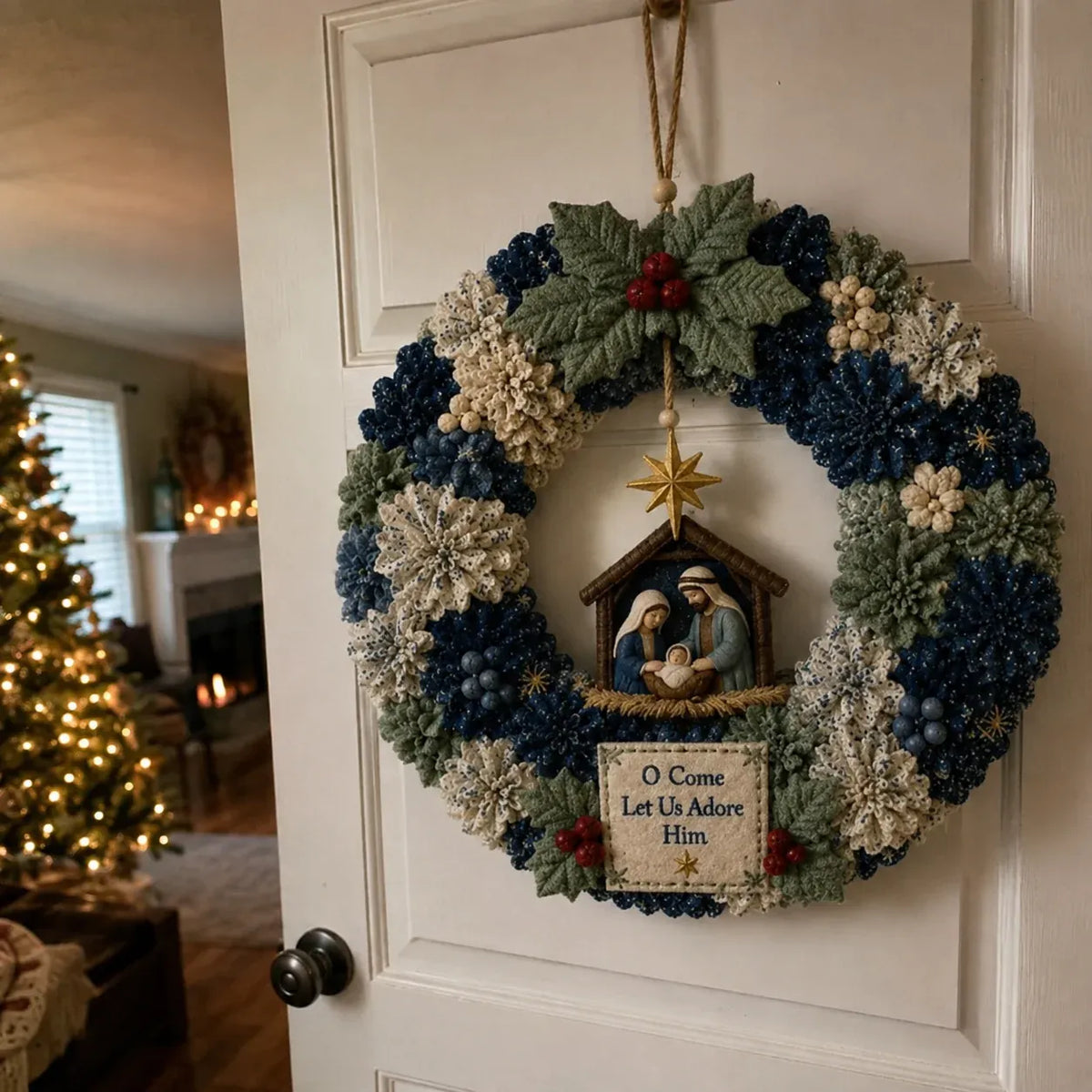 🎄✨ DIY 3D Fabric Poke Christmas Wreath Kit – With Tutorial & Guide Included ❤️