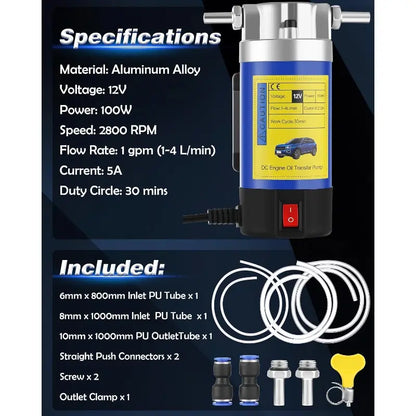 12V 100W Efficient Powerful Self-Priming Oil Pump