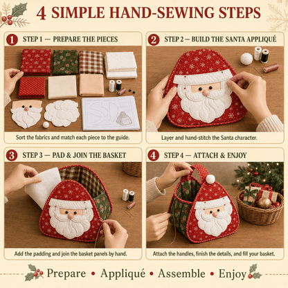 🎄 🎄 Christmas Quilted Carry Basket – DIY Sewing Kit & Finished Basket 🎁