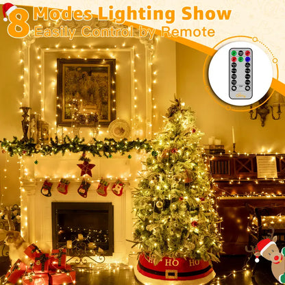 ✨38FT Fairy Lights, 100 LED Plug in Outdoor String Lights-8 Modes