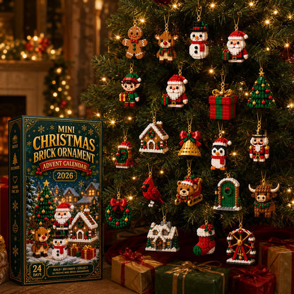 🎄🧱 24-Day Mini Christmas Brick Ornament Advent Calendar – Build, Hang & Keep 24 Holiday Ornaments 🎁✨