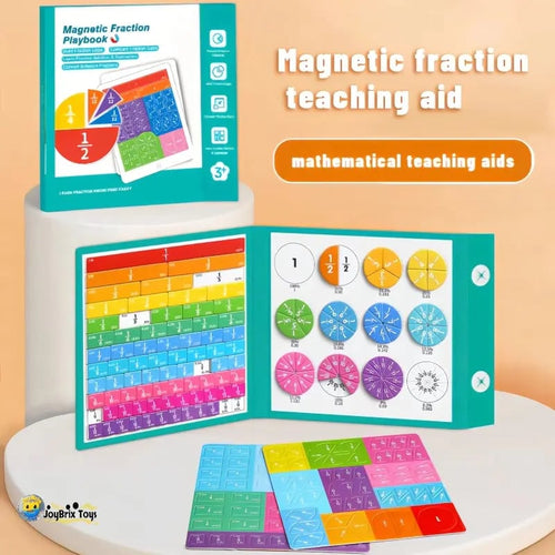 Magnetic Fraction Math Learning Book for Kids Aged 3-8, Colorful Educational Puzzle Toy, Magnetic Book for Addition & Subtraction Practice