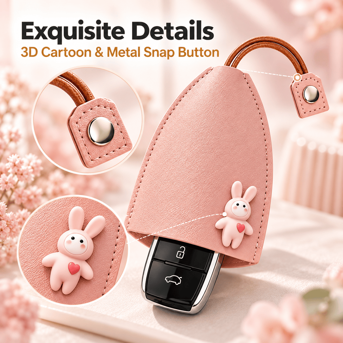 🔥 Buy 1 Get 1 Free – 2-Pack Cute Cartoon Pull-Out Key Case 🔑✨