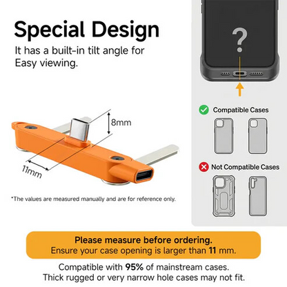 24ow SuperCharge Durable 2-in-1 Cable Charger Detachable USB-C Power