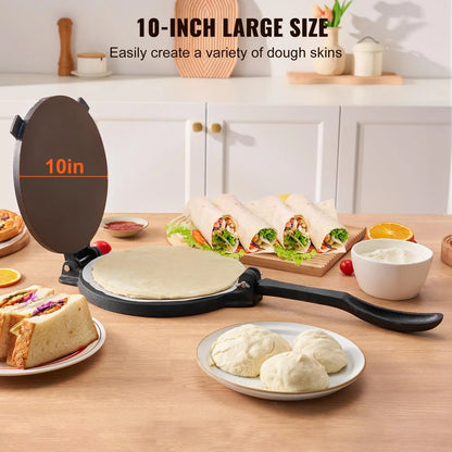 🍕🥞10-inch tortilla press—suitable for making tortillas, pita bread, flatbreads, and pancakes.
