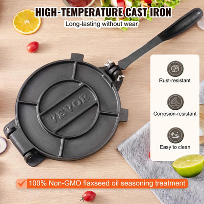 🍕🥞10-inch tortilla press—suitable for making tortillas, pita bread, flatbreads, and pancakes.