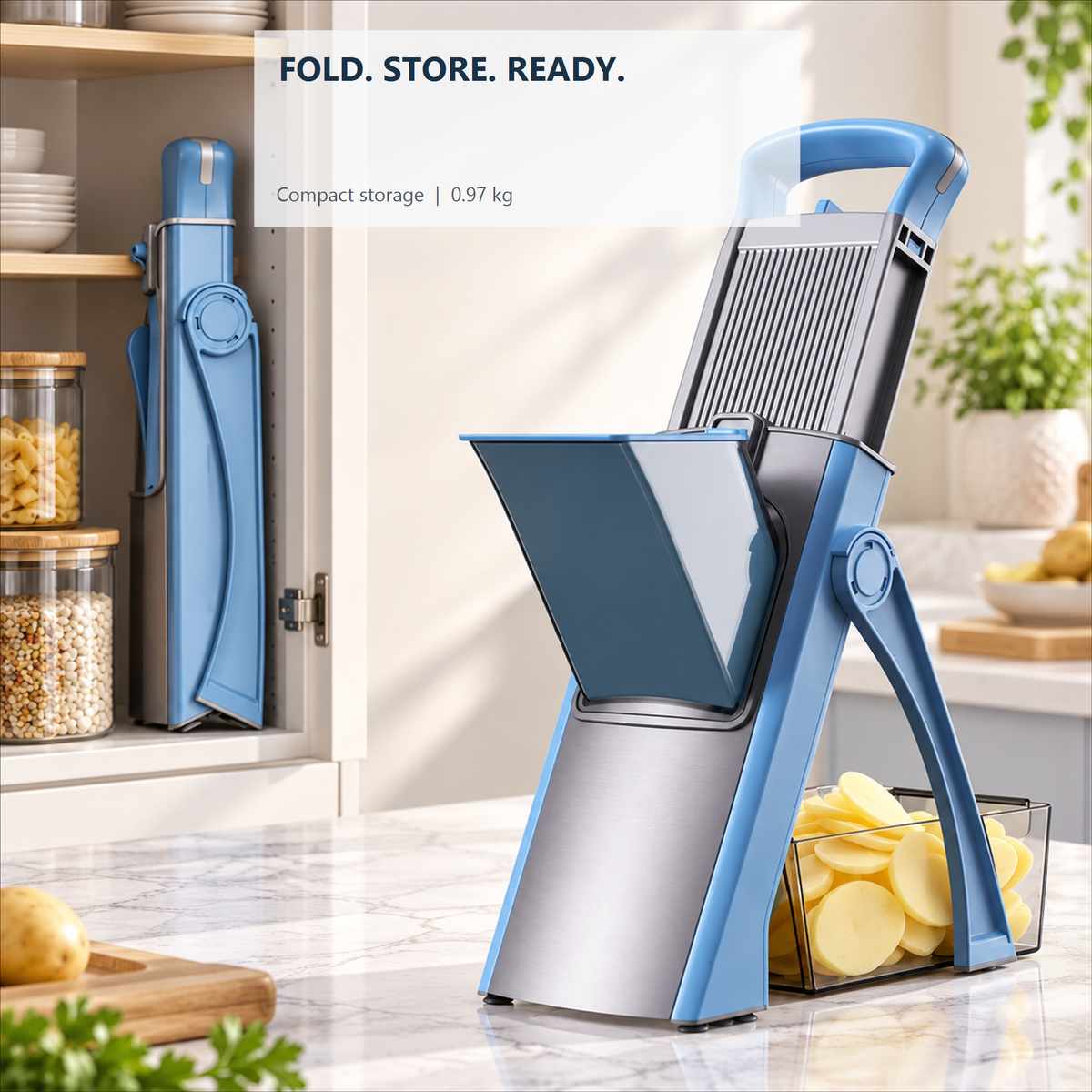 🥕🔪 sohochic Safe Mandoline Slicer Plus – Adjustable Vegetable Chopper & Fries Cutter ✨🔪
