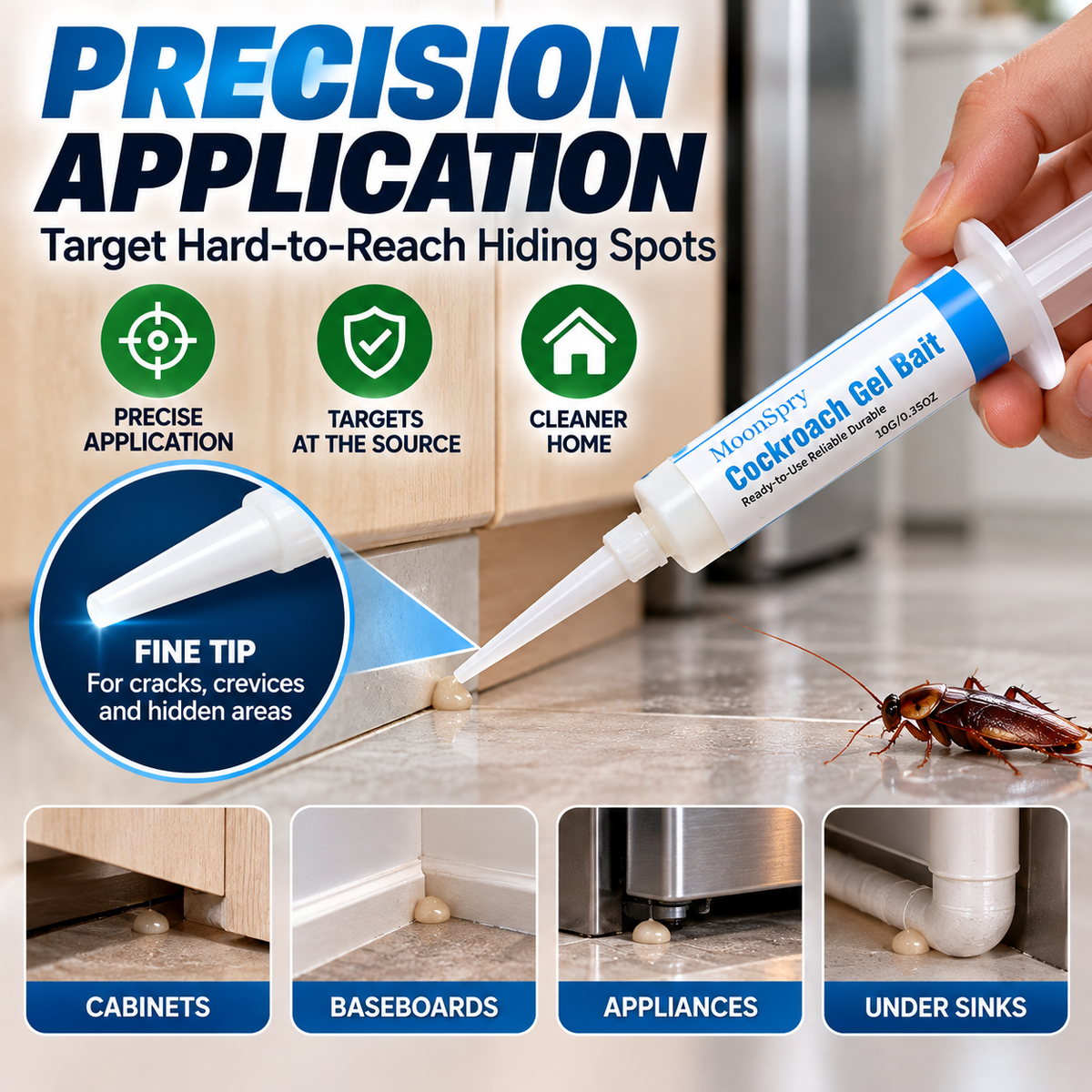 🪳🎯 2-Pack Cockroach Gel Bait with Precision Applicator 🏠