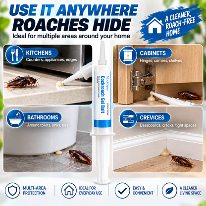 🪳🎯 2-Pack Cockroach Gel Bait with Precision Applicator 🏠🏠