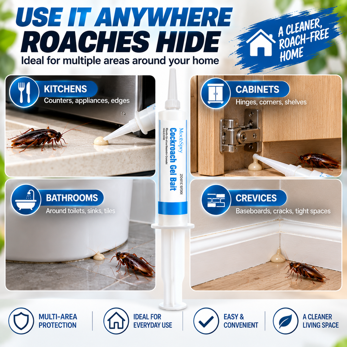 🪳🎯 2-Pack Cockroach Gel Bait with Precision Applicator 🏠