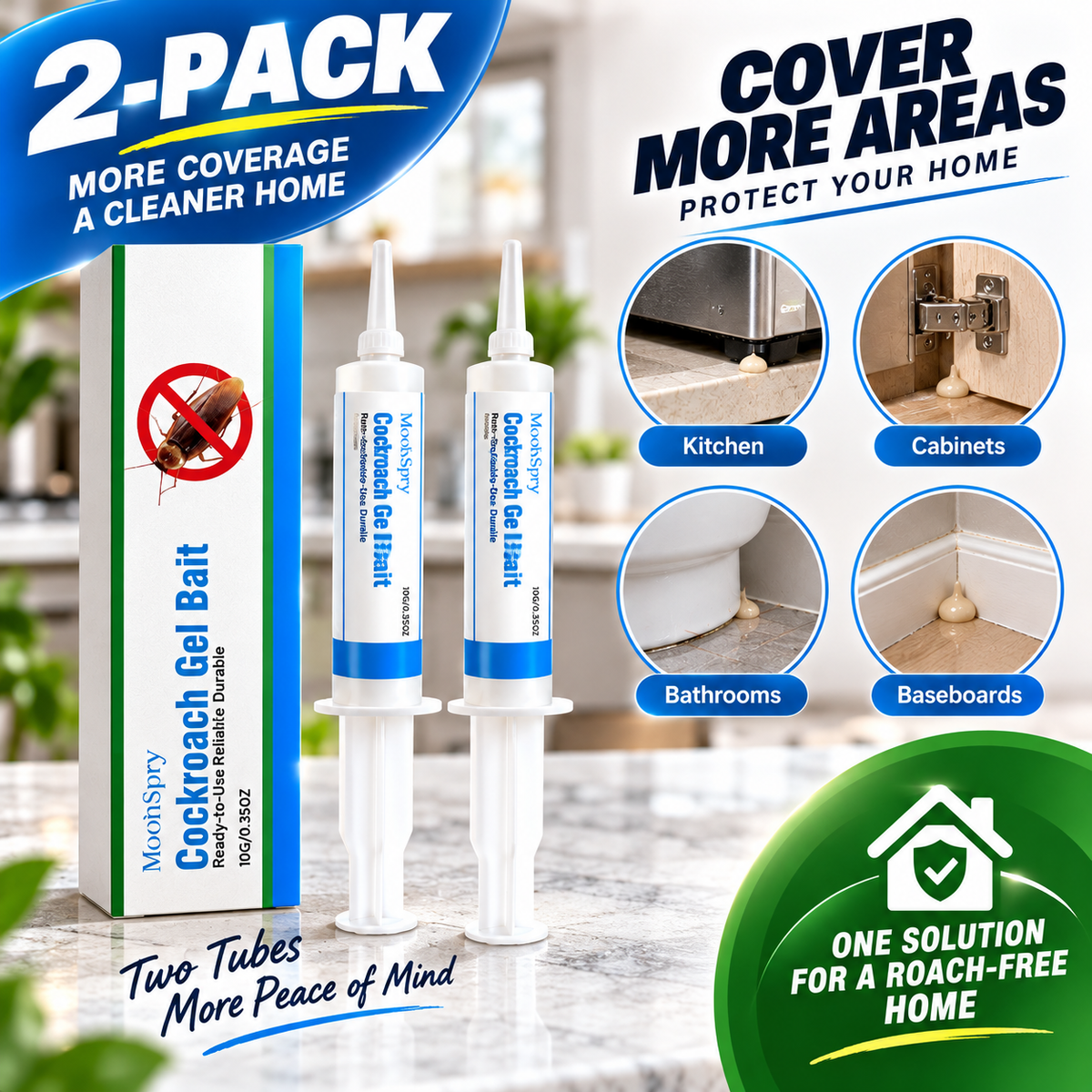 🪳🎯 2-Pack Cockroach Gel Bait with Precision Applicator 🏠