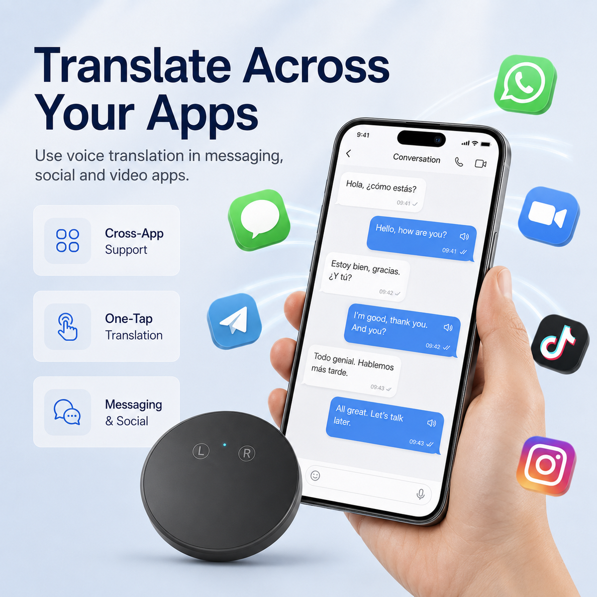 🔥AI Language Translator Device – Real-Time Two-Way Voice Translator with Multi-Language Support